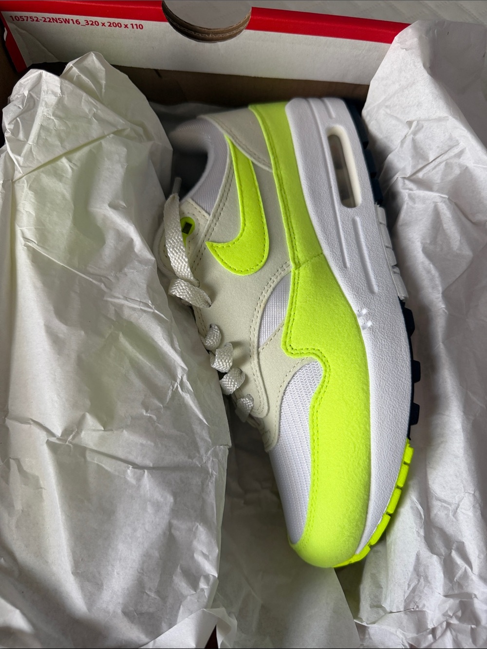 Nike White & Neon Volt Athletic Sneaker